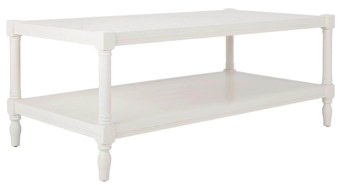 White Coffee Table with Storage Shelf M172044