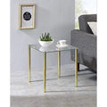 Square Metal/Glass Side Table O9649
