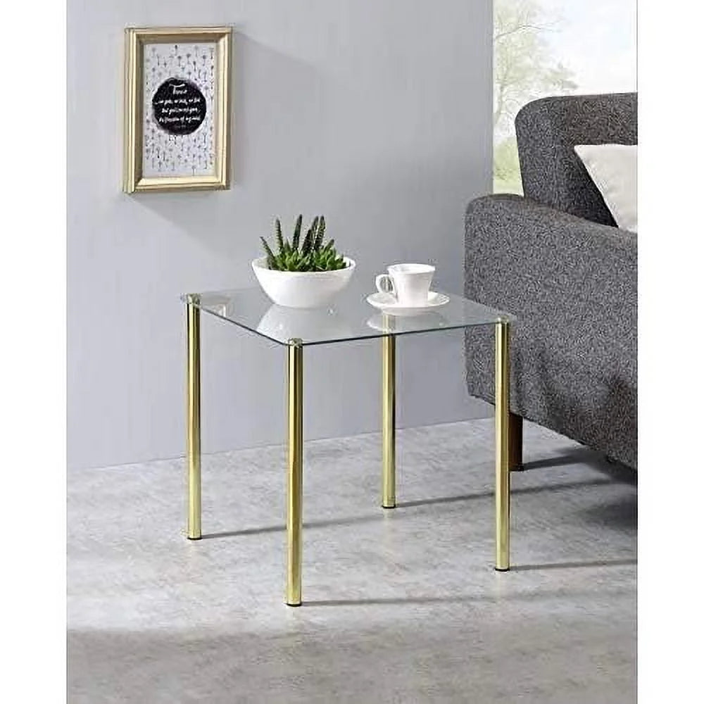 Square Metal/Glass Side Table O9649