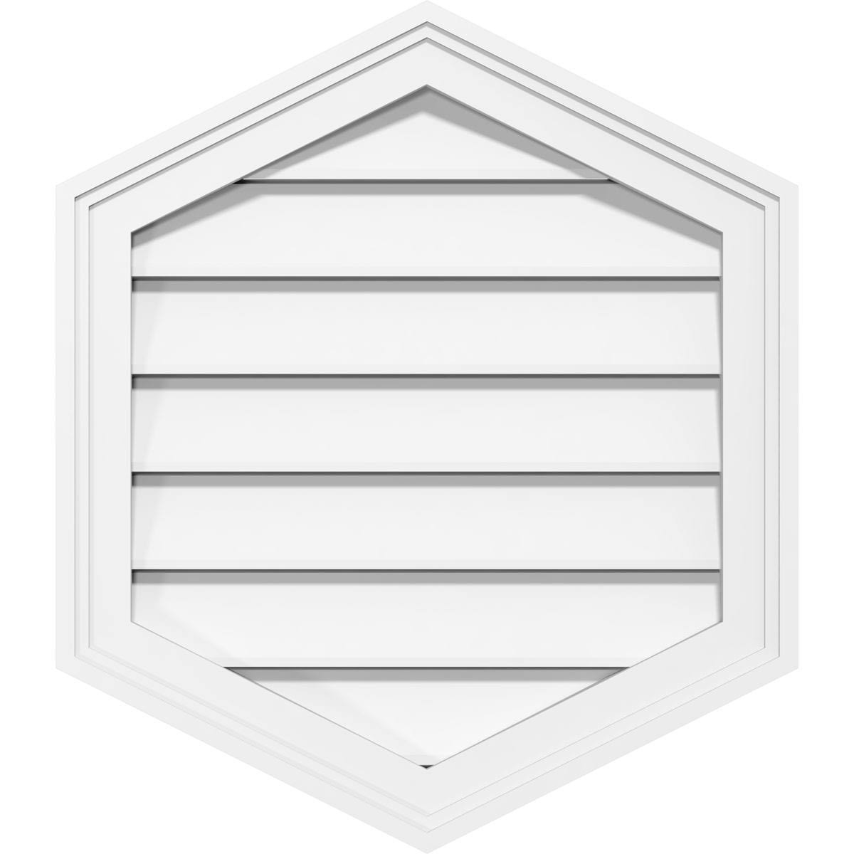 42x22W x 34x22H Vertical Peaked Surface Mount PVC Gable Vent 4/12 Pitch P83989