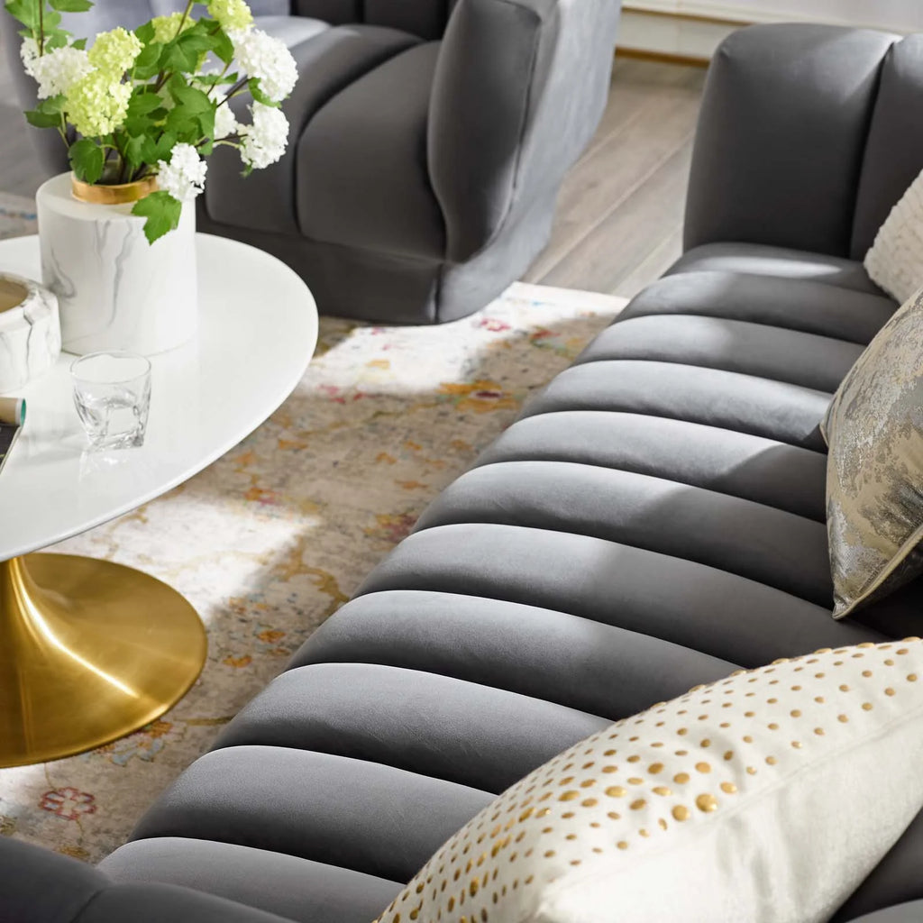 Grey Velvet Sofa G67314