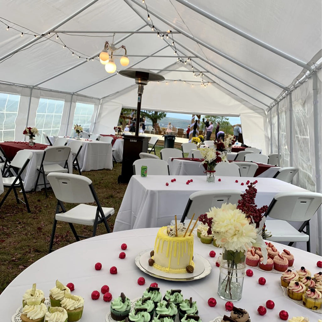 20 X 40 FT White Heavy Duty Outdoor Canopy Tent with Windows C629821
