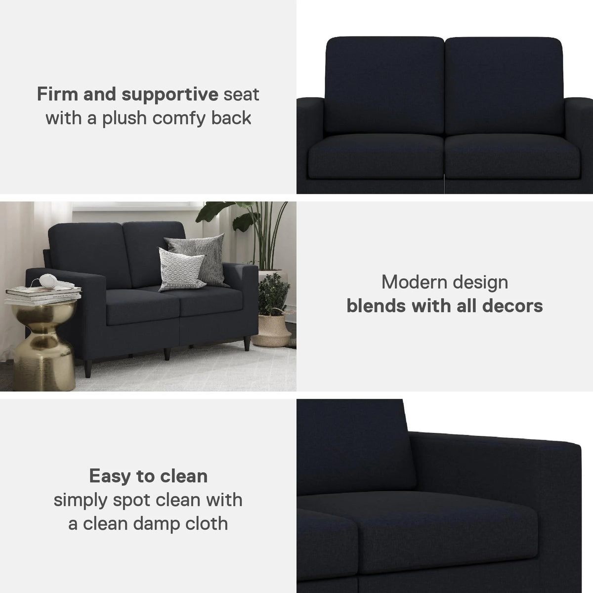 Gray Linen 2 Seater Sofa Q915386