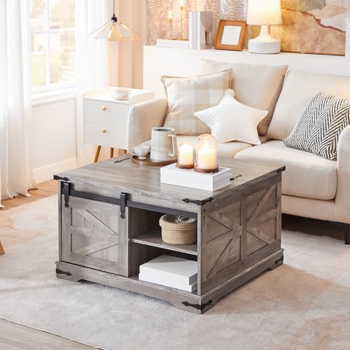 White Wooden Lift Top Coffee Table X91450