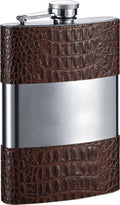 Brown Leather Flask - 8 oz J1361