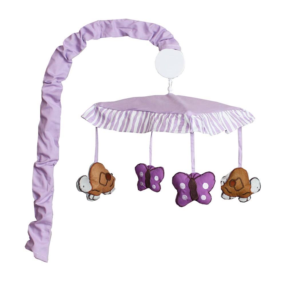 10-Piece Purple Baby Crib Bedding Set with Musical Mobile U944593