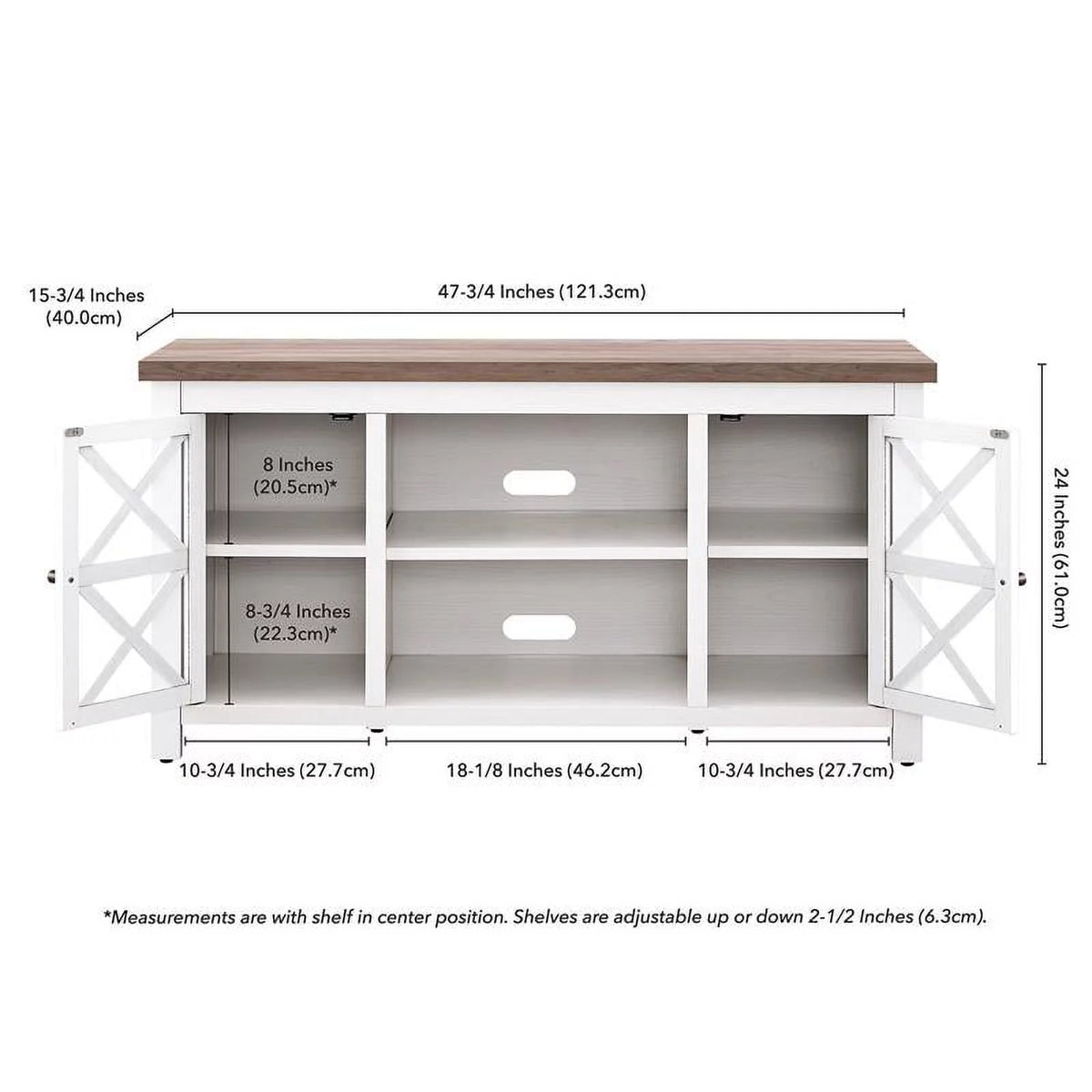 White and Gray Oak TV Stand G9916