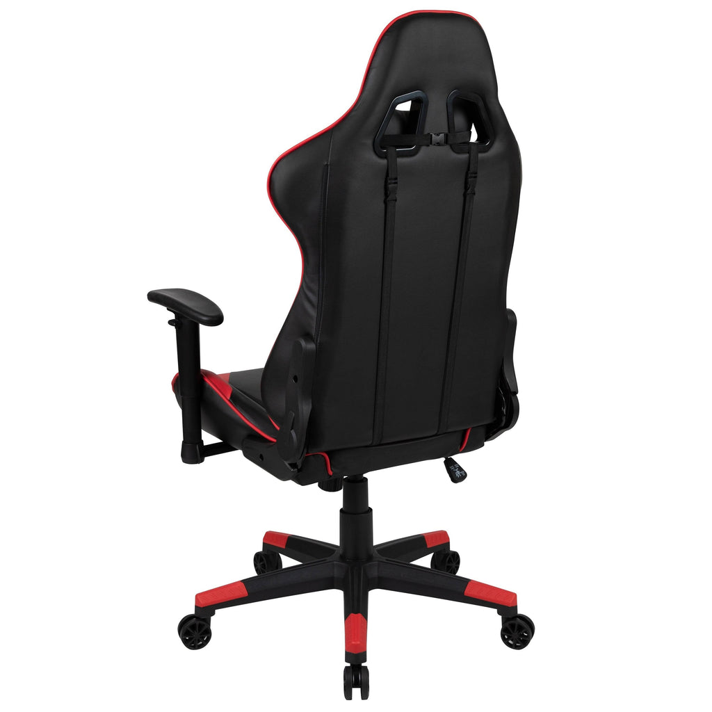Racing Ergonomic Chair with Fully Reclining Back in Red LeatherSoft X8681