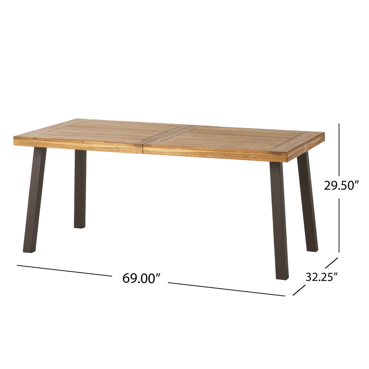 7 Piece Faux Leather Metal Wood Dining Set O346767