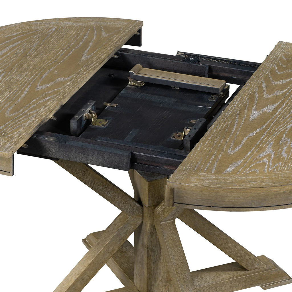 5 Piece Extendable Dining Table Set with 4 Upholstered Chairs X768