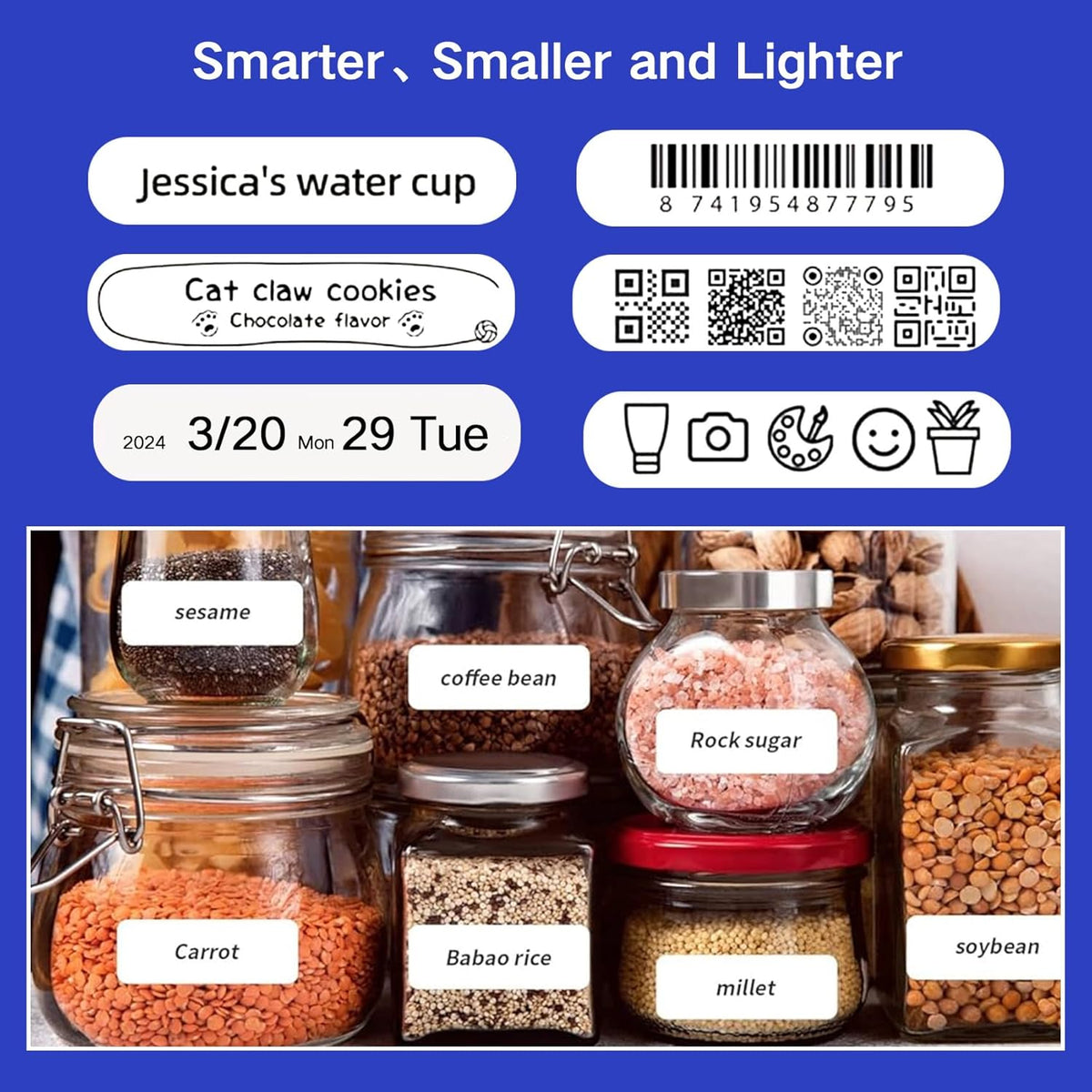 Mini Sticker Printer Label Maker Machine with Tape Portable Bluetooth Inkless Label Printer W620