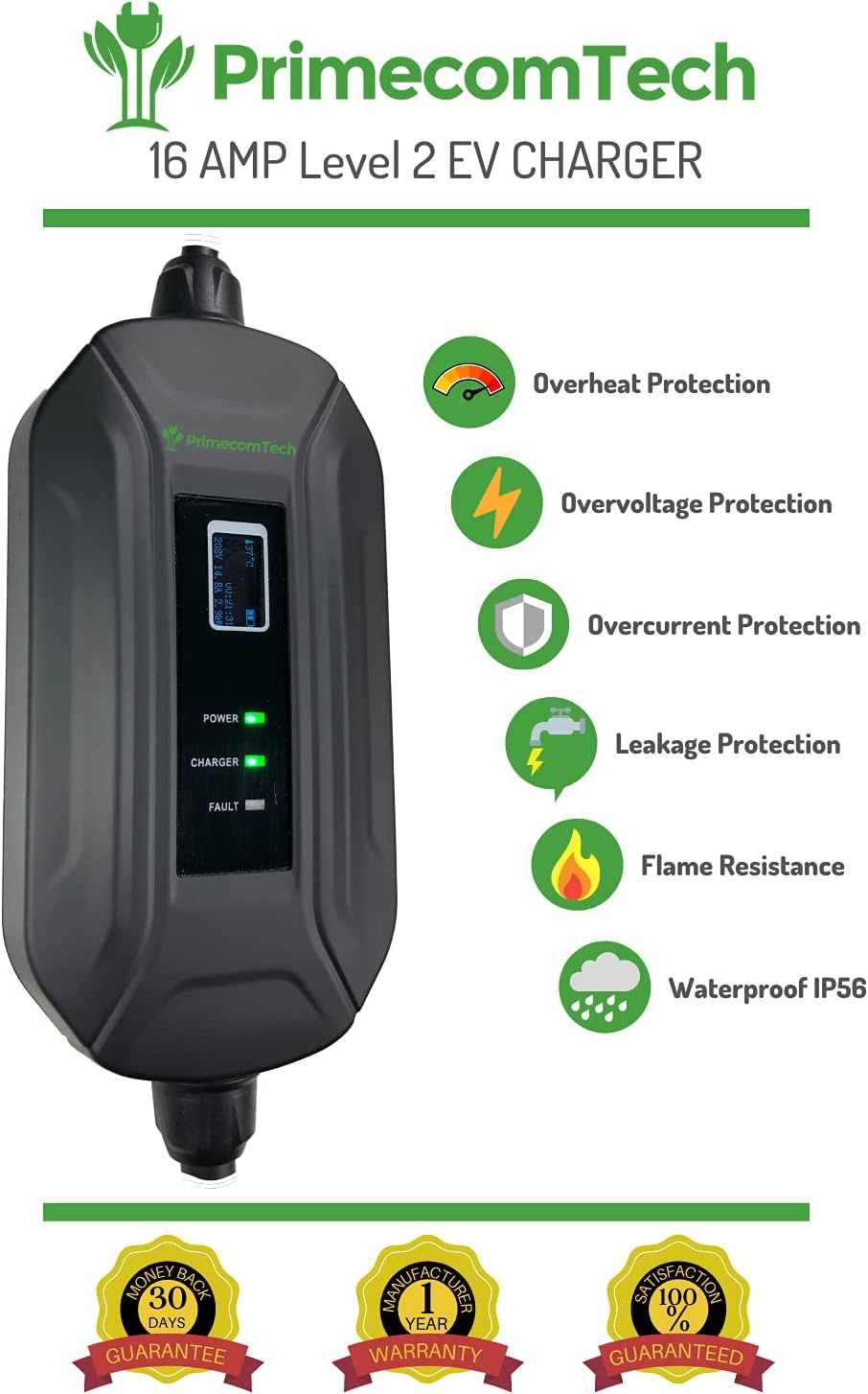 Portable Level 2 EV Charger 30ft 10-50P X528