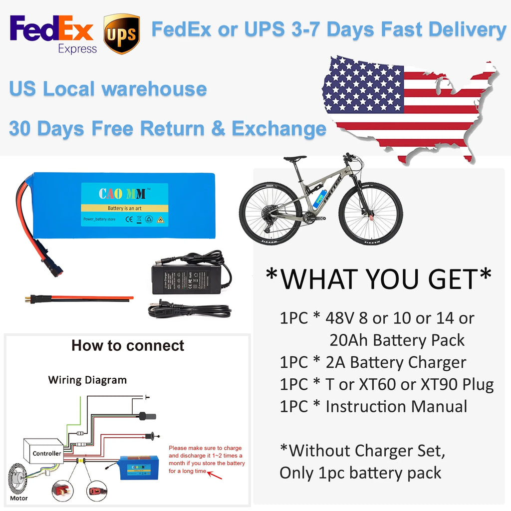 48V 10AH Lithium Ebike Battery with 5A Charger N723639