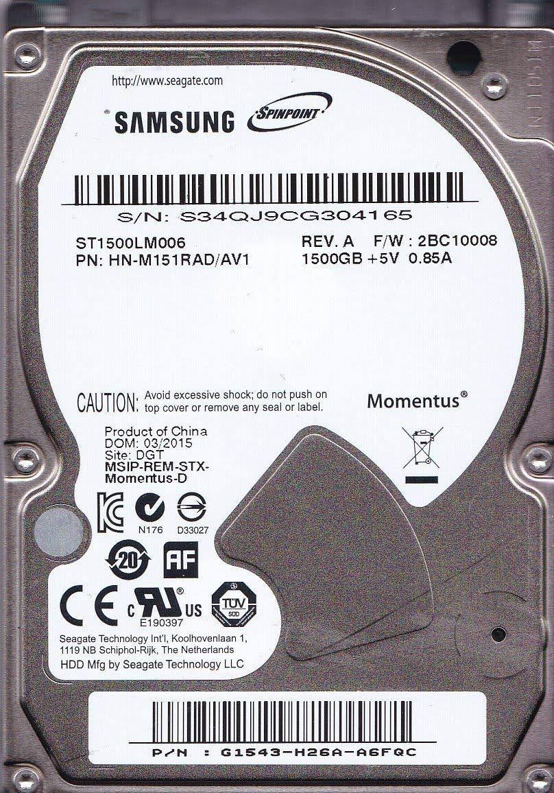 1.5 TB 5400RPM 2.5 SATA Hard Drive P183
