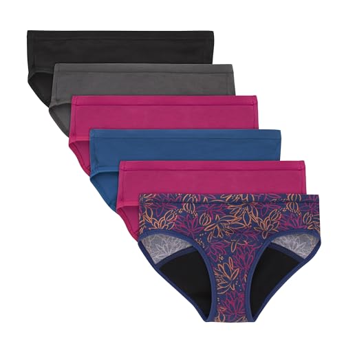 Girls' Boys' Short & Hipster Period Underwear, Moderate Protection, Multi-Pack G2627