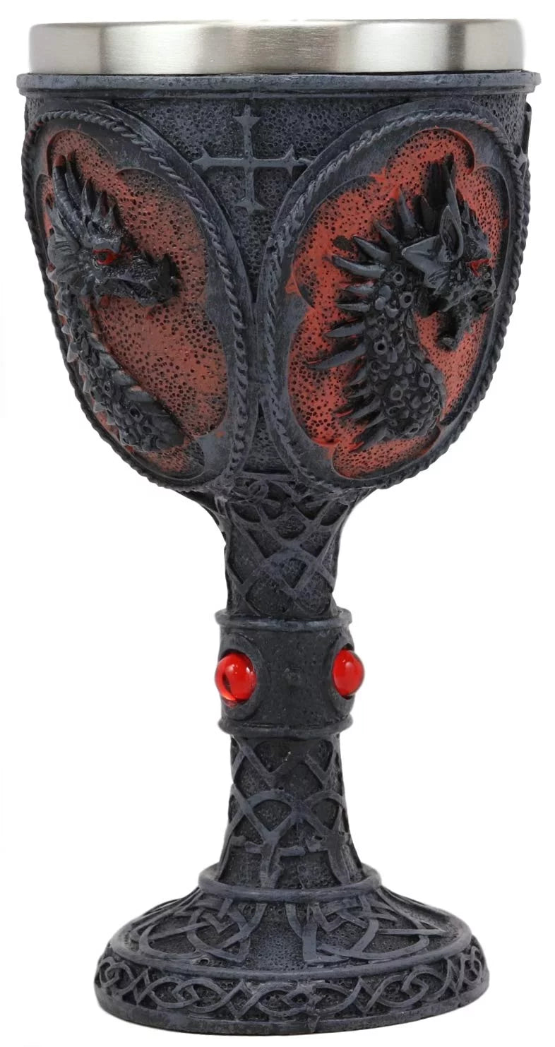 Celtic Knotwork Dragon Chalice Figurine 8oz Z543