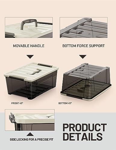 Clear Storage Bins with Lids, 6-Pack S96043