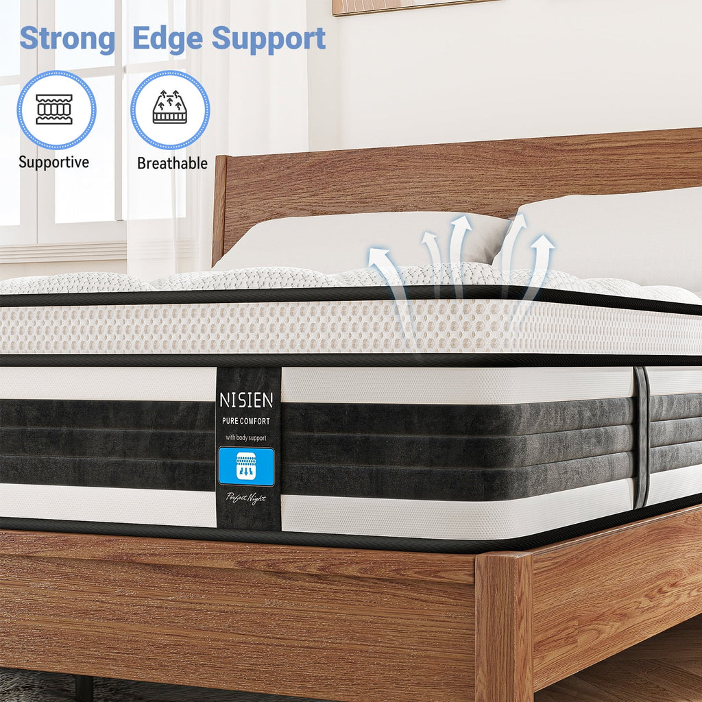 Queen Size 10 Inch Gel Memory Foam Hybrid Mattress Y38902