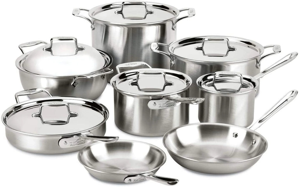 5-Ply Brushed Stainless Steel Cookware Set 14 Piece Q54099