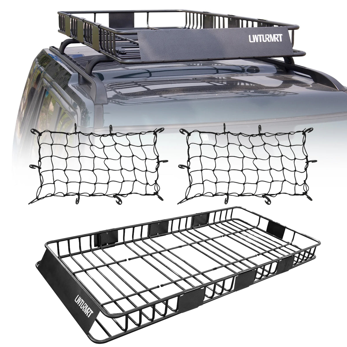 84" Rooftop Cargo Carrier Rack with 2 Nets, 250lbs Capacity G58934