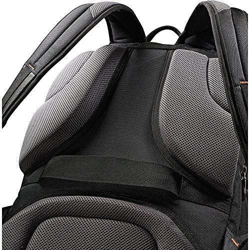 Large Backpack, Black/Orange, 18 x 13.3 x 8.6 R660