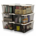 Clear Storage Bins with Lids, 6-Pack S96043