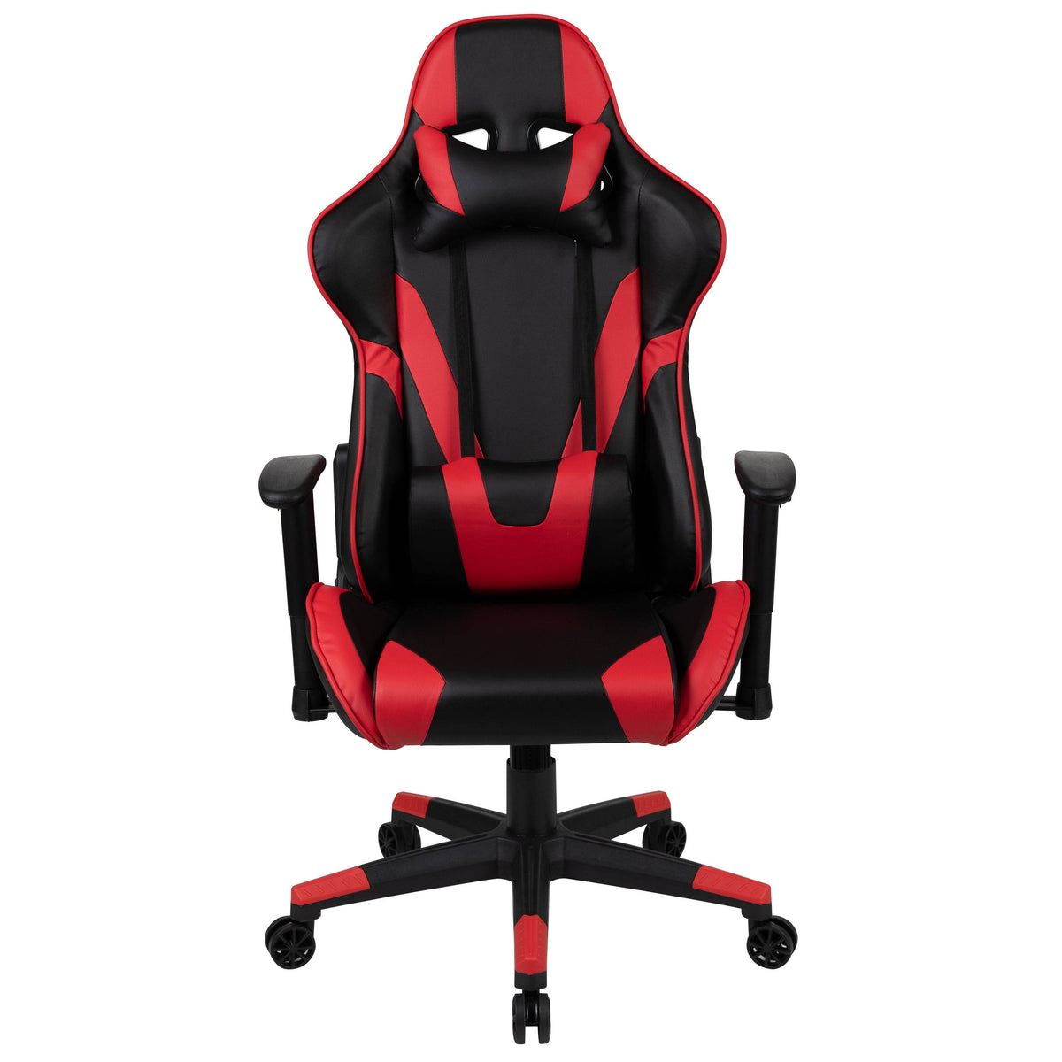 Racing Ergonomic Chair with Fully Reclining Back in Red LeatherSoft X8681