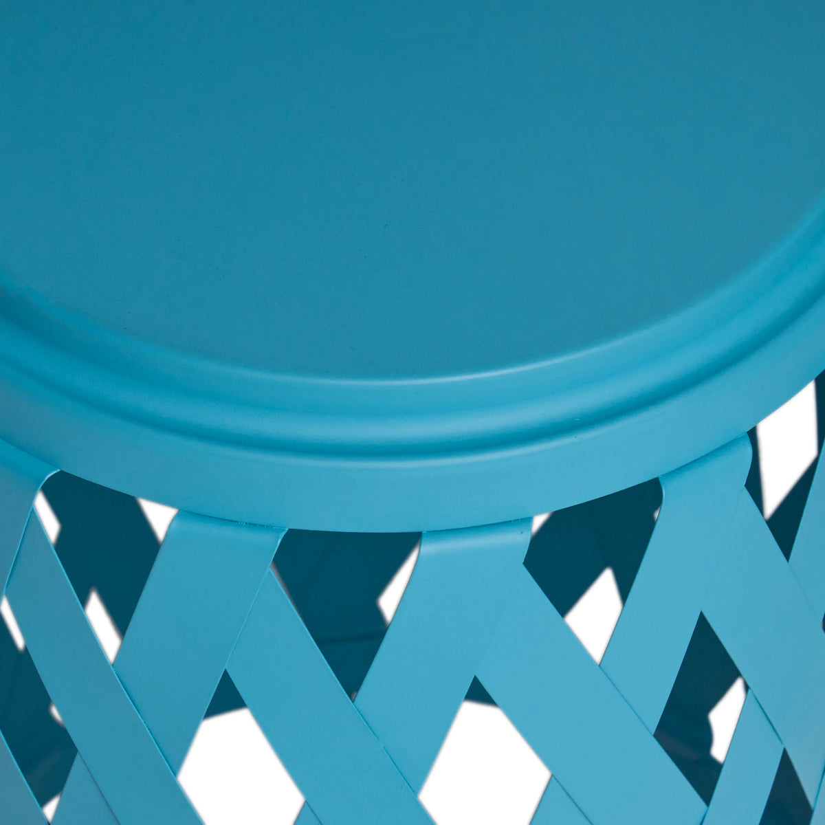 Matte Blue Iron Side Tables Set of 2 B107053