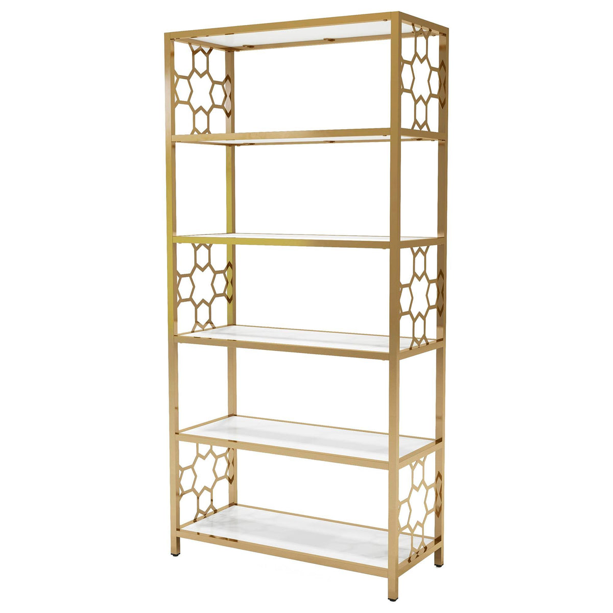 White/Gold Bookcase K124823