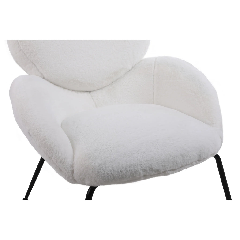 Sherpa Accent Armchairs with Black Metal Legs W7484