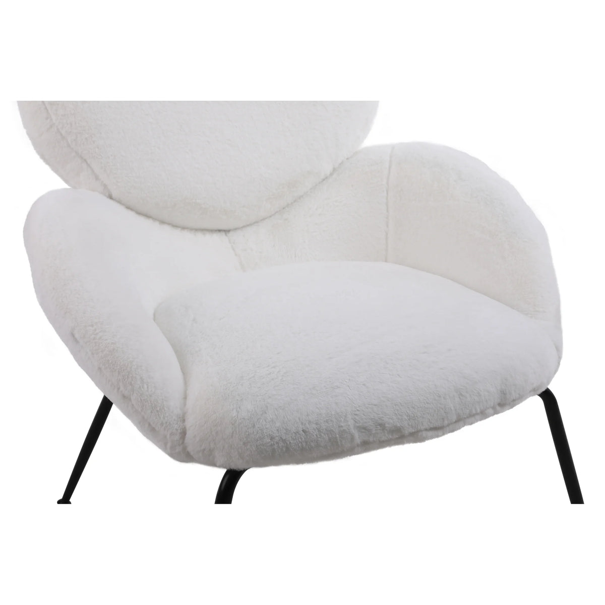 Sherpa Accent Armchairs with Black Metal Legs W7484