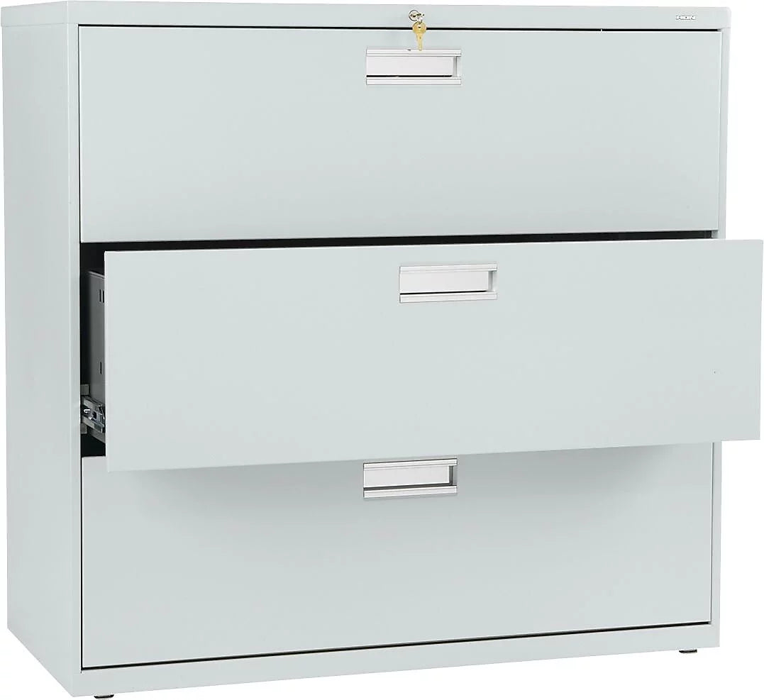 Light Gray Three-Drawer Lateral File M220105