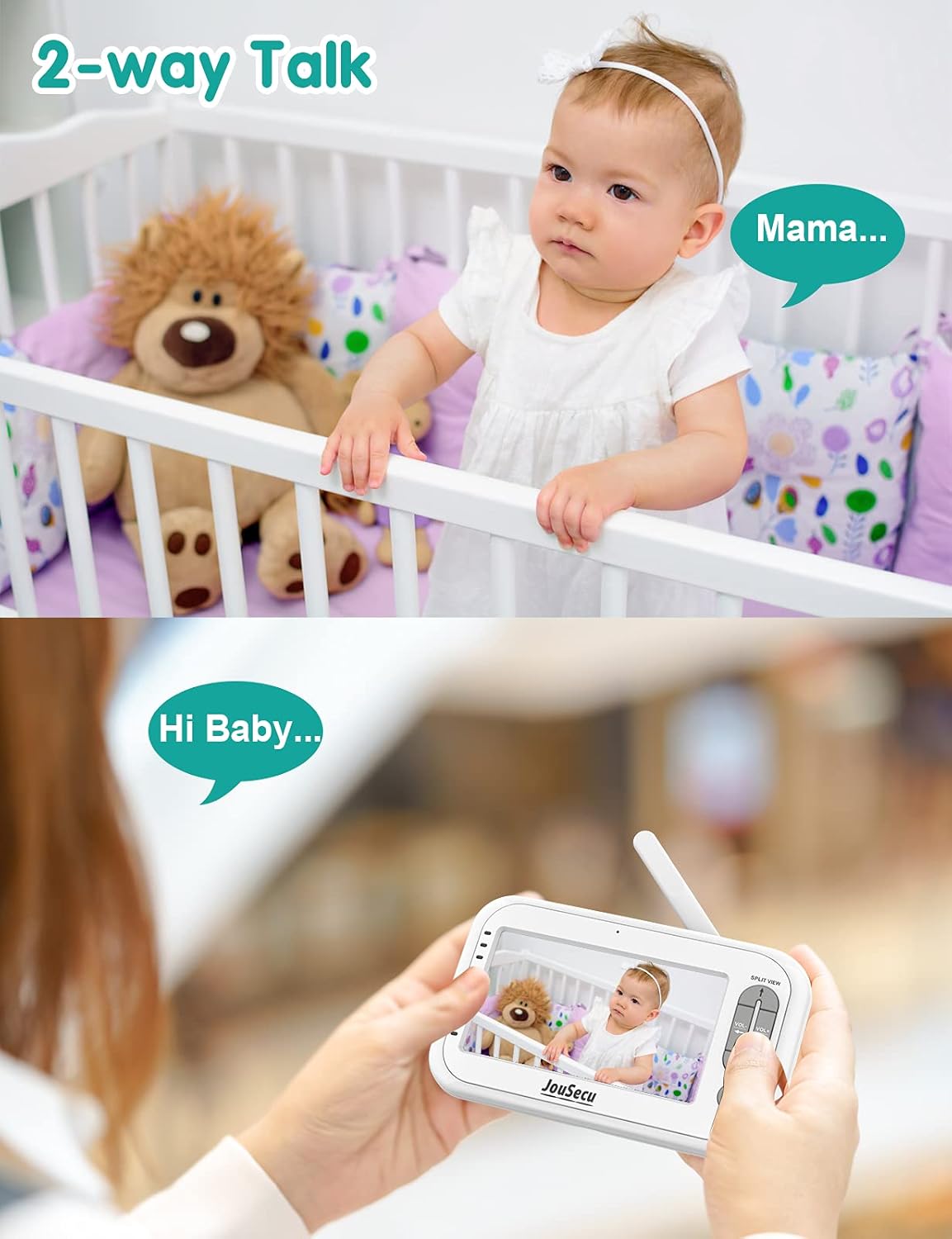4.3 Inches LCD Video Baby Monitor with Night Vision D8647