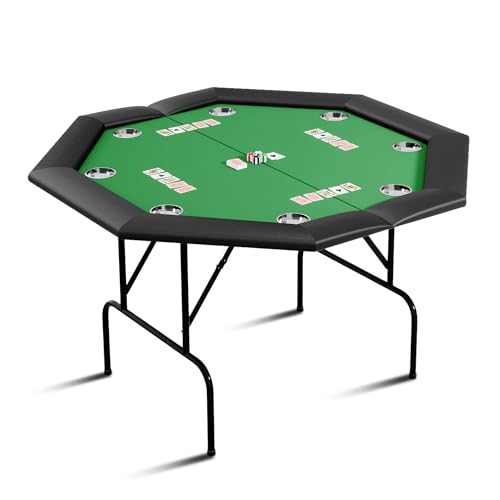Octagon Poker Table with Metal Legs and 8 Cup Holders X237730