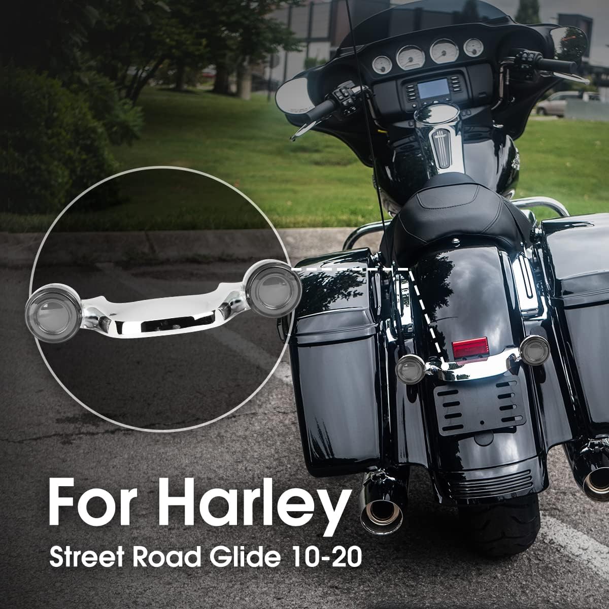 Front Turn Signal Light Kit & LED Taillight with License Plate Illumination + Rear Turn Signal Light Bar Bullet Style Blinker Indicator B439305