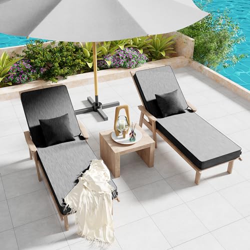 Turquoise 72"L x 21"W x 5"T Water-Resistant Olefin Chaise Lounge Cushion with Pillow U47299