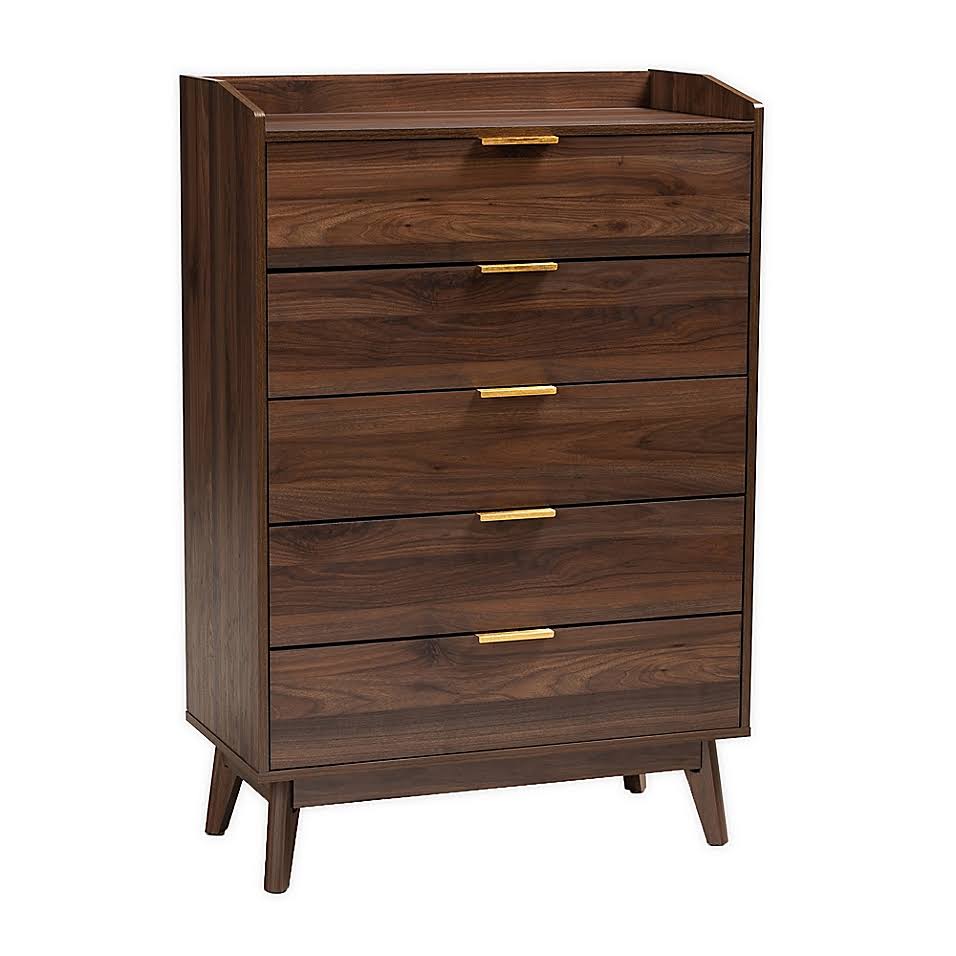 Walnut 5-Drawer Chest S307