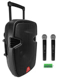 Portable Rechargeable DJ PA Speaker with 2 Mics Y83075