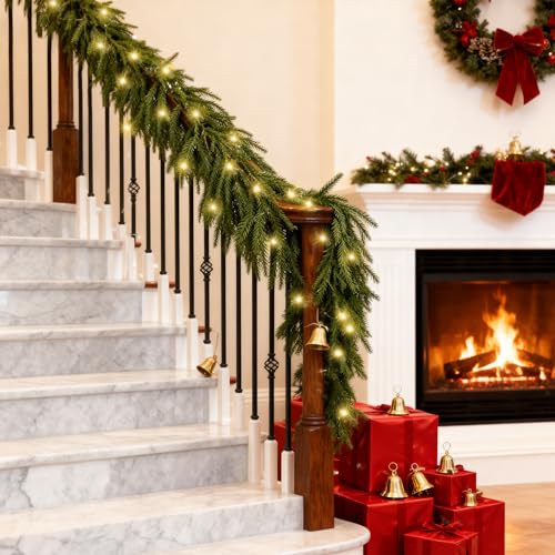 9FT Prelit Norfolk Pine Garland with Lights K6853