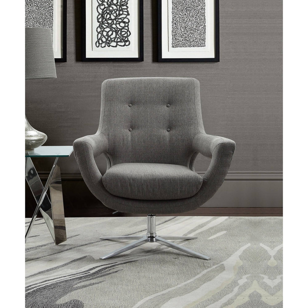Spa Blue Fabric Adjustable Swivel Accent Chair Y3142