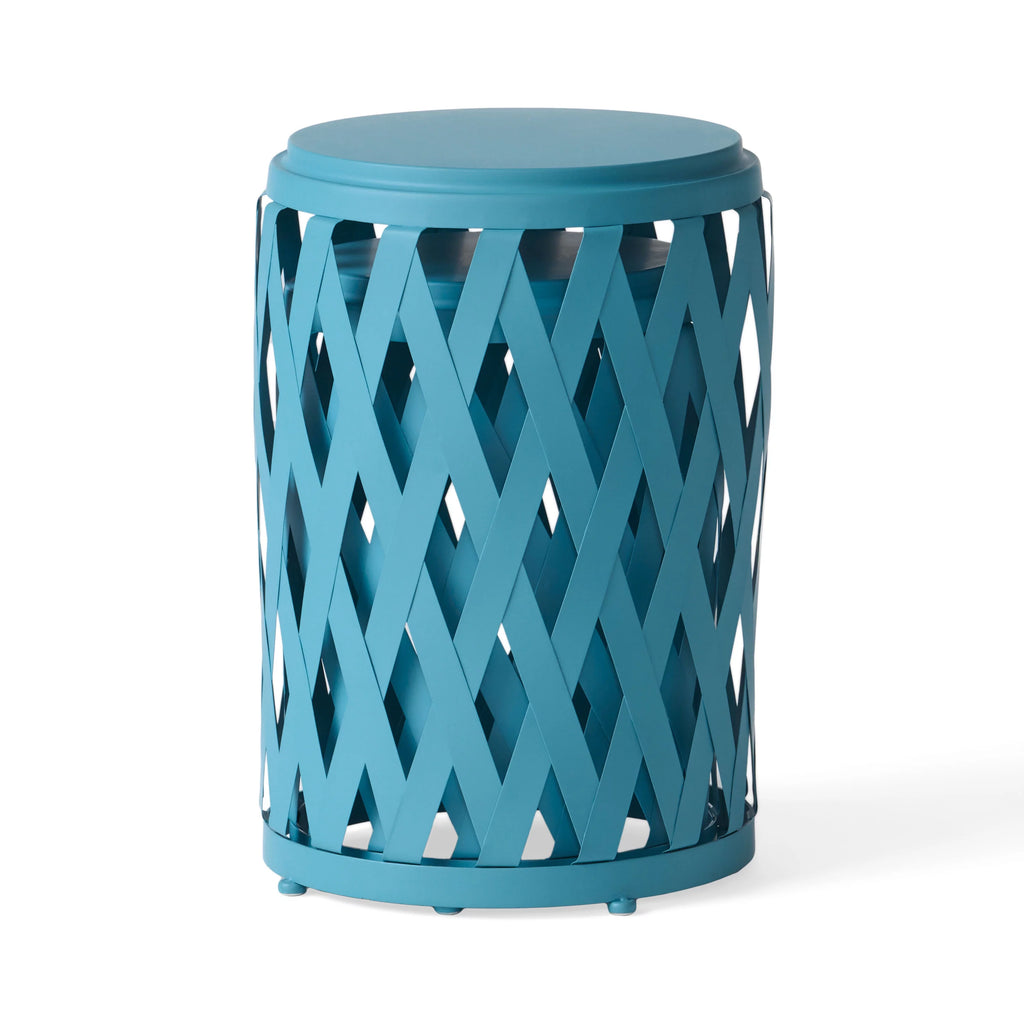 Matte Blue Iron Side Tables Set of 2 B107053