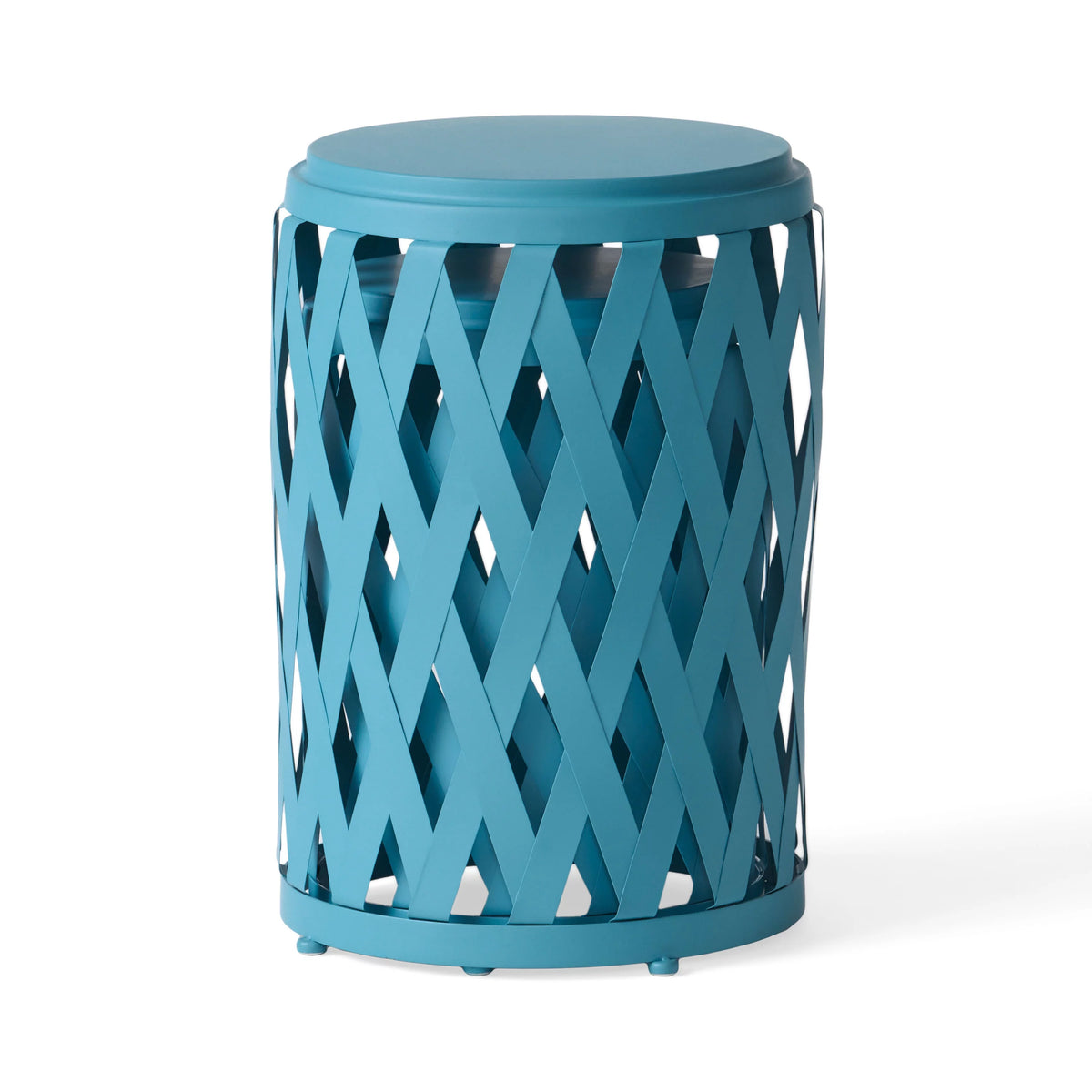 Matte Blue Iron Side Tables Set of 2 B107053