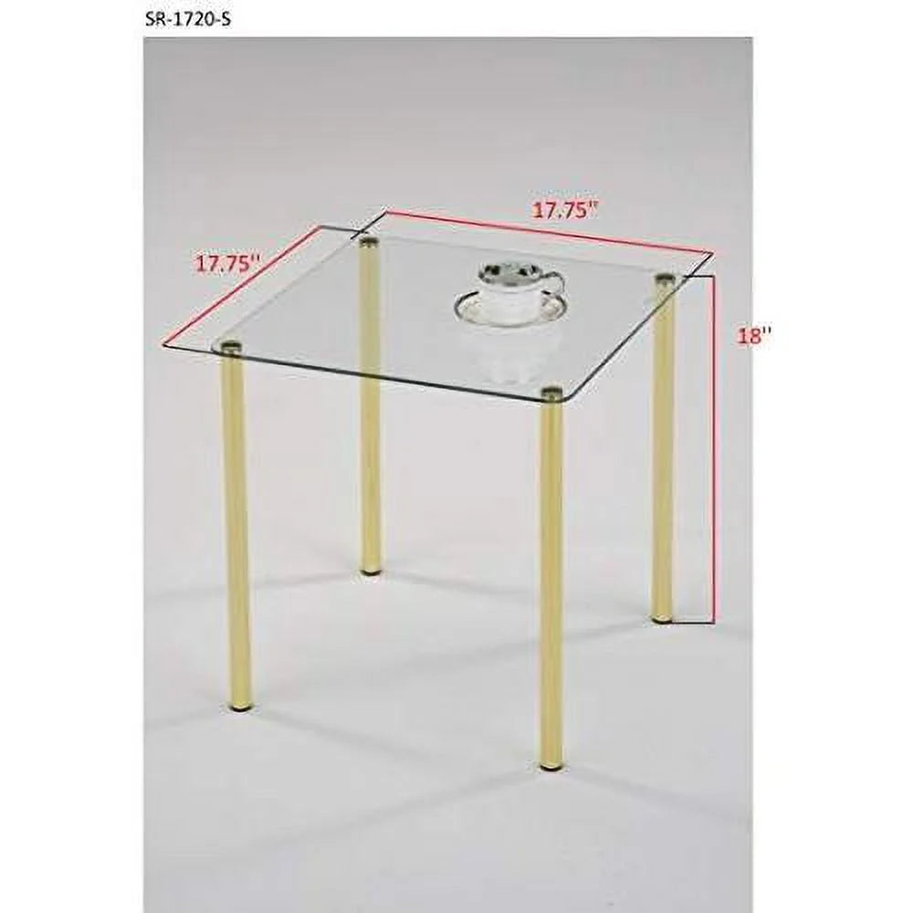 Square Metal/Glass Side Table O9649