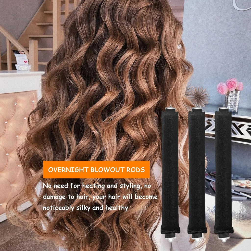 Velvet Heatless Curling Rods with Hook J383