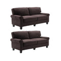 Dark Brown Polyester Fabric Sofa Set I131707