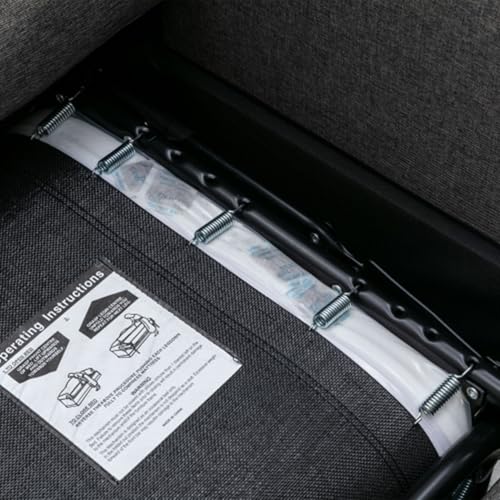 Gray Convertible Sleeper Sofa with Twin Size Memory Mattress F2758