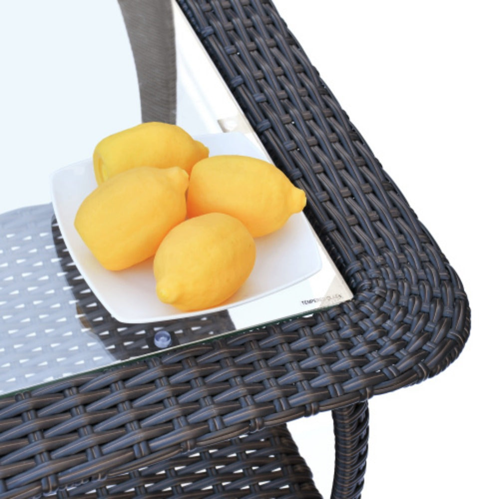 6-Piece Rattan Outdoor Conversation Set Navy Blue Metal K46337