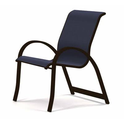 Textured Kona Navy Metal Patio Dining Armchair F340