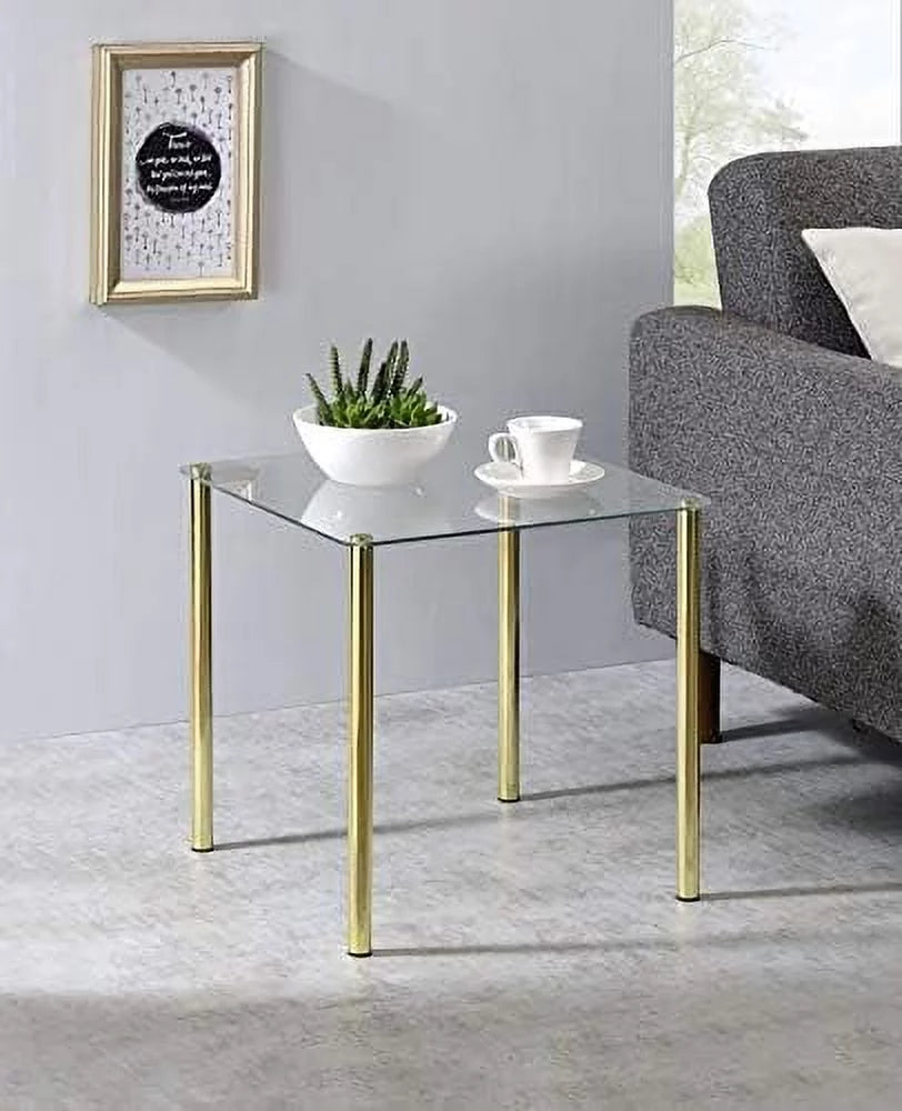 Square Metal/Glass Side Table O9649