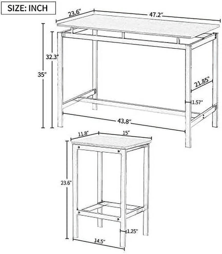 5-Piece Counter Height Dining Table Set with 4 Stools R4502